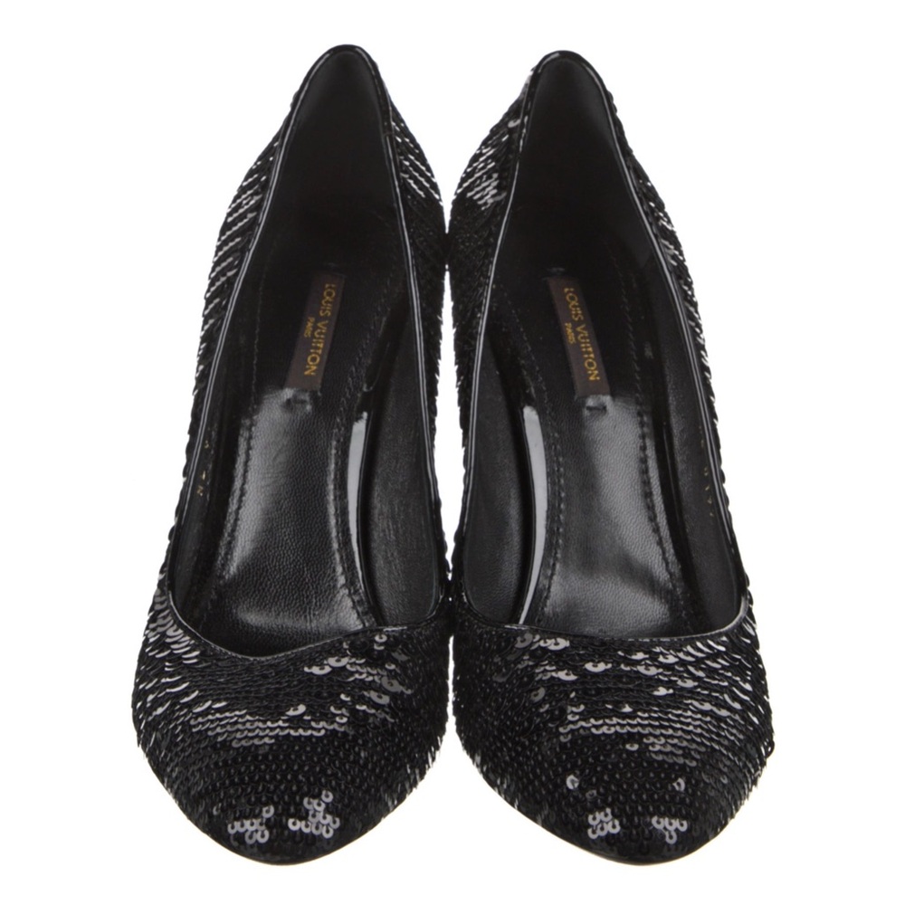 New LOUIS VUITTON Sanaga Leather Sequined Pumps Size EU 38